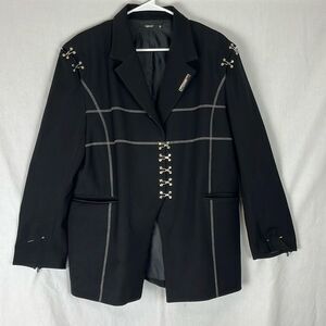 Agam Black and Silver Blazer Coat